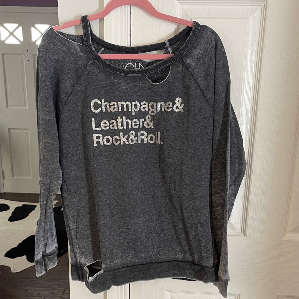 Cha Sor Gray Graphic Sweatshirt